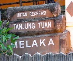 entrance to the tanjung tuan forest reserve, melaka