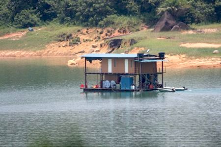 boat-house on the lake at tasik kenyir, Malaysia