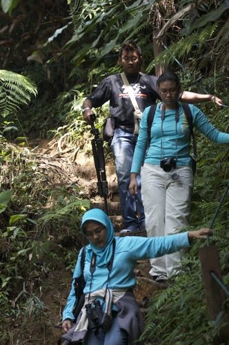 trekking downhill a mountain is easier