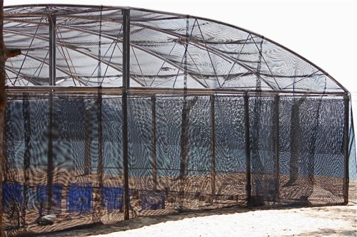 photo of the fenced-up hatchery for sea turtles in malaysia